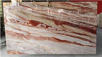 Monica Red Marble Slabs - Arabescato Orobico Rosso Marble