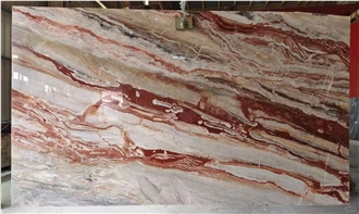 Monica Red Marble Slabs - Arabescato Orobico Rosso Marble