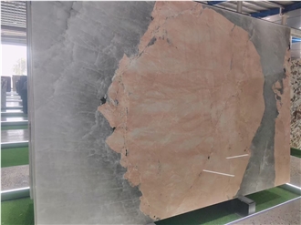 Pandora Pink Quartzite Slabs For Decoration