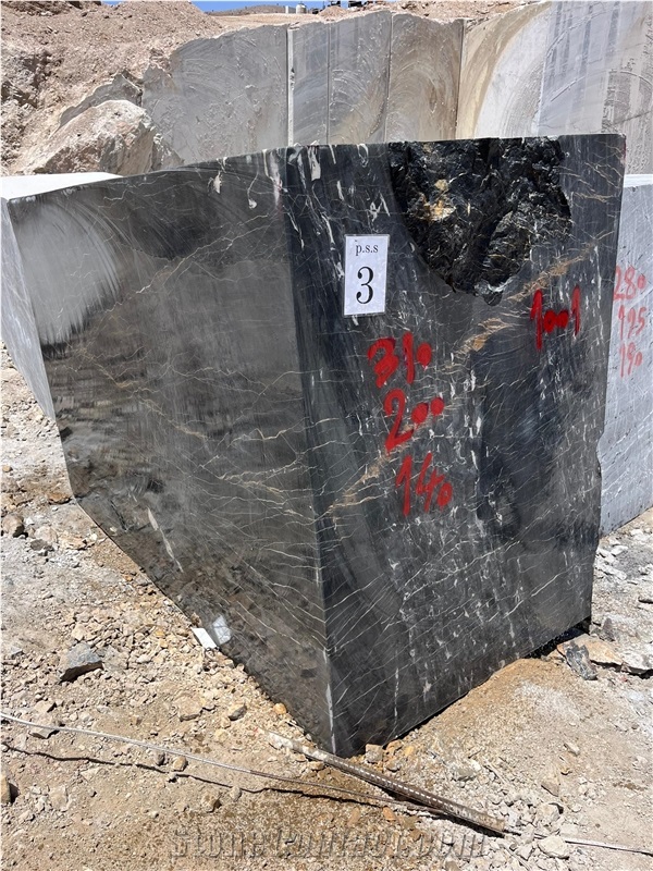 3D Black Marble Marble Slabs