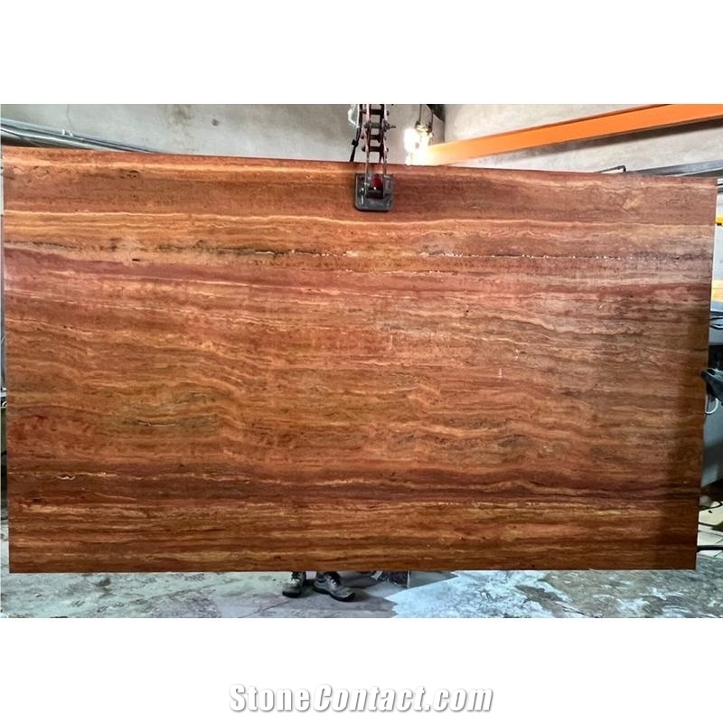 Travertino Rojo Slabs