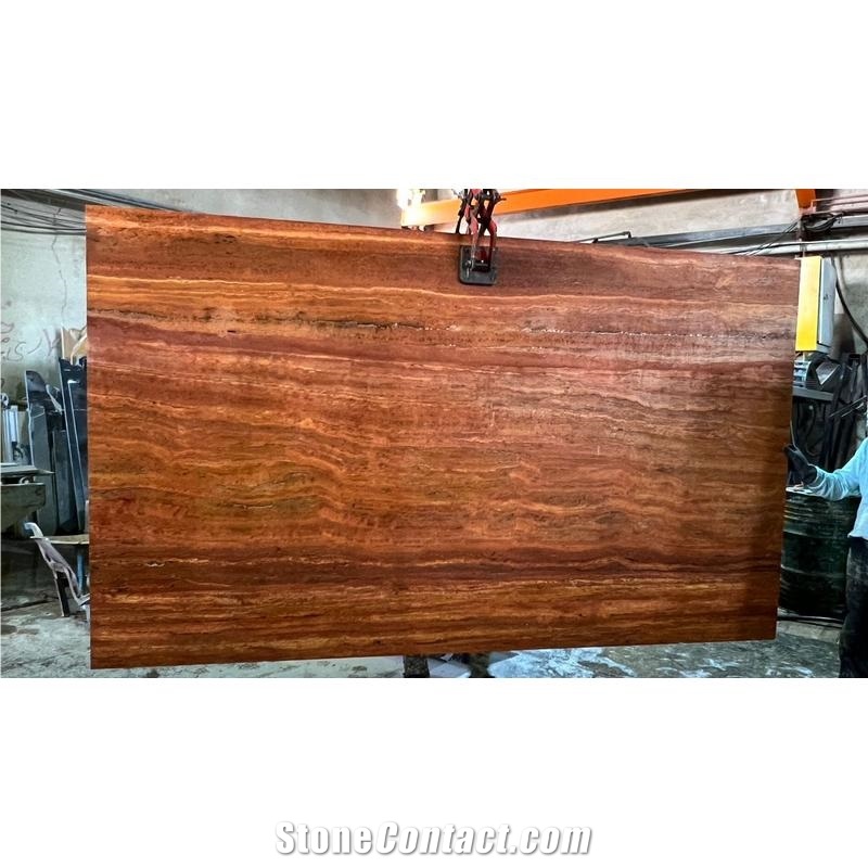 Travertino Rojo Slabs