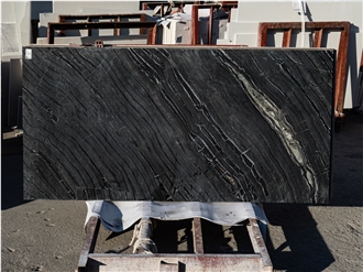 BST011 Black Wooden Marble Slabs