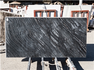 BST011 Black Wooden Marble Slabs