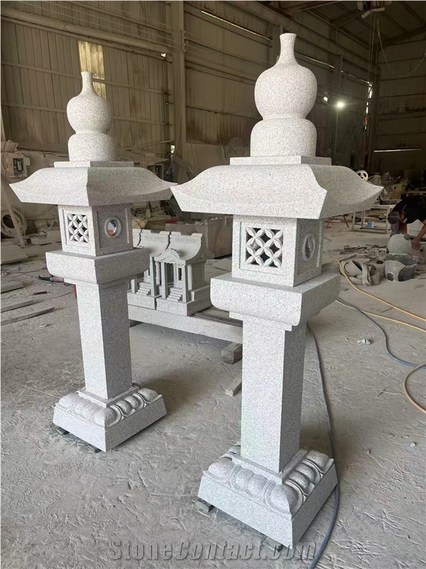 Garden Grey Granite Stone Lantern