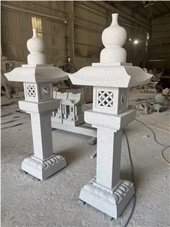 Garden Grey Granite Stone Lantern