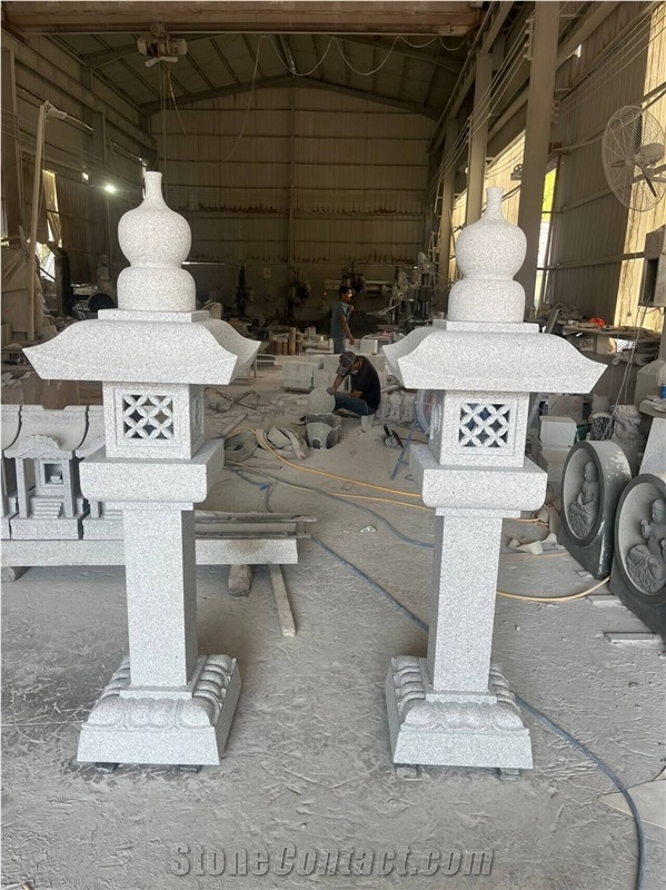 Garden Grey Granite Stone Lantern