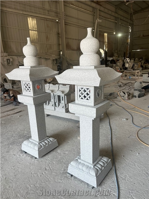 Garden Grey Granite Stone Lantern