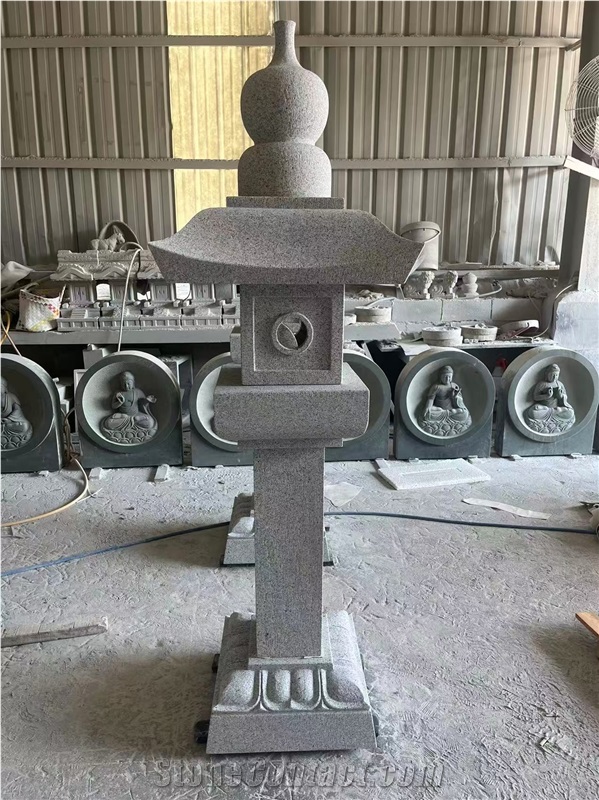 Garden Grey Granite Stone Lantern