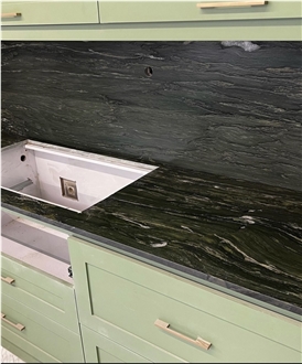 Picasso Green Granite Kitchen Countertop