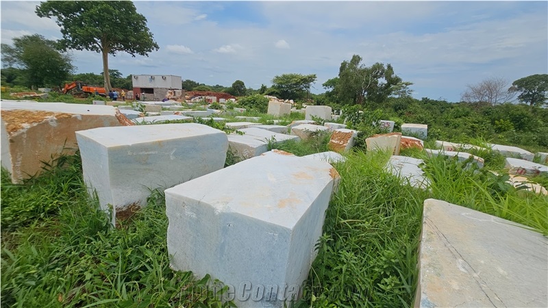 Natural Crystal White Tanzania White Marble Blocks