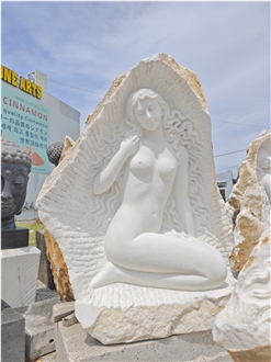 Pure White Marble Modern Sculpture