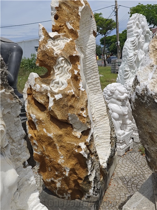 Viet Nam Opal White Marble Garden Decor Statue