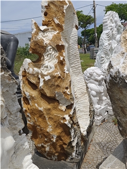 Viet Nam Opal White Marble Garden Decor Statue