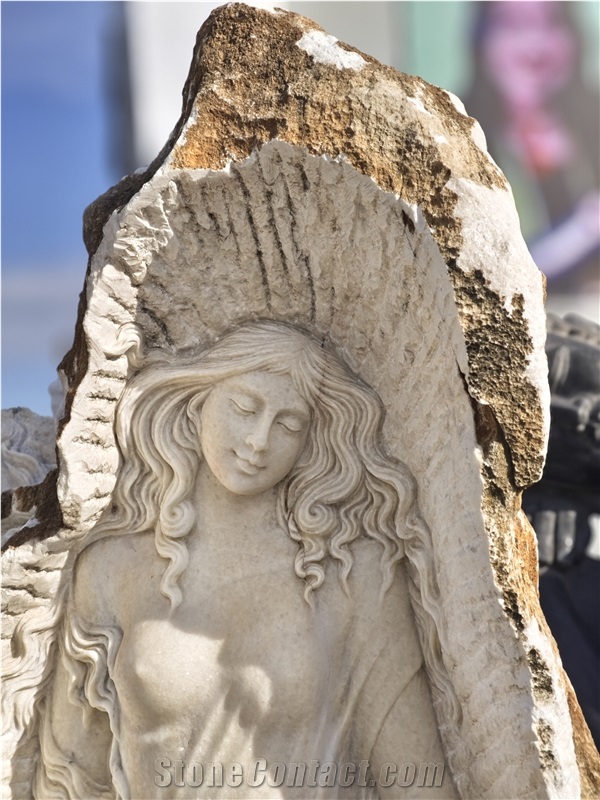 Viet Nam Opal White Marble Garden Decor Statue