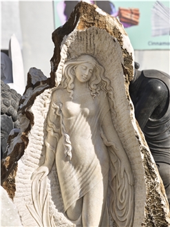 Viet Nam Opal White Marble Garden Decor Statue