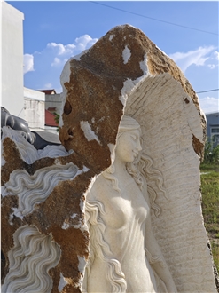 Viet Nam Opal White Marble Garden Decor Statue
