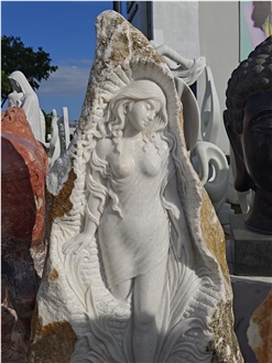 Viet Nam Salt White Marble Abstract Girl Sculpture