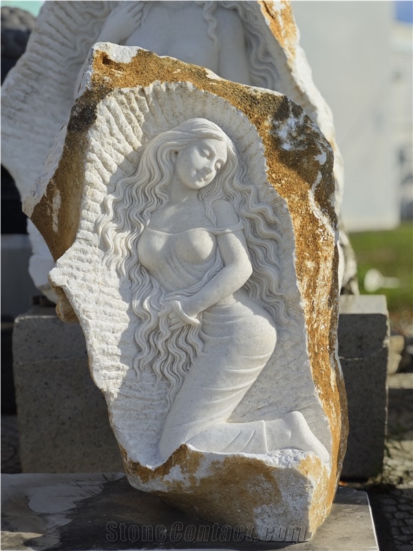 Viet Nam Snow White Marble Abstract Sculpture