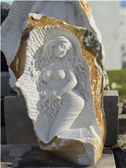 Viet Nam Snow White Marble Abstract Sculpture