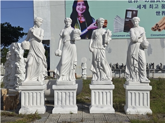 Viet Nam White Polar Marble Statues Of Four Seasons