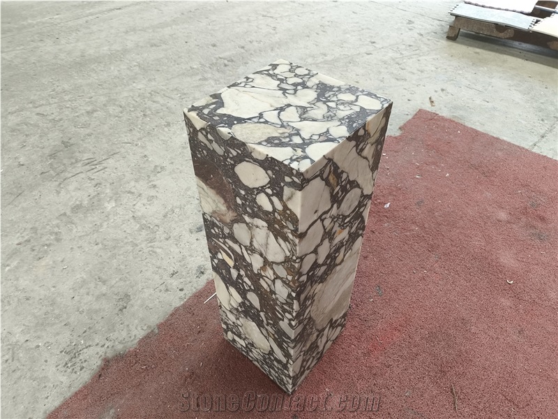 Calacatta Viola Marble Plinth Pedestal Stand