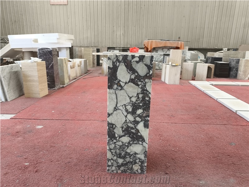 Calacatta Viola Marble Plinth Pedestal Stand