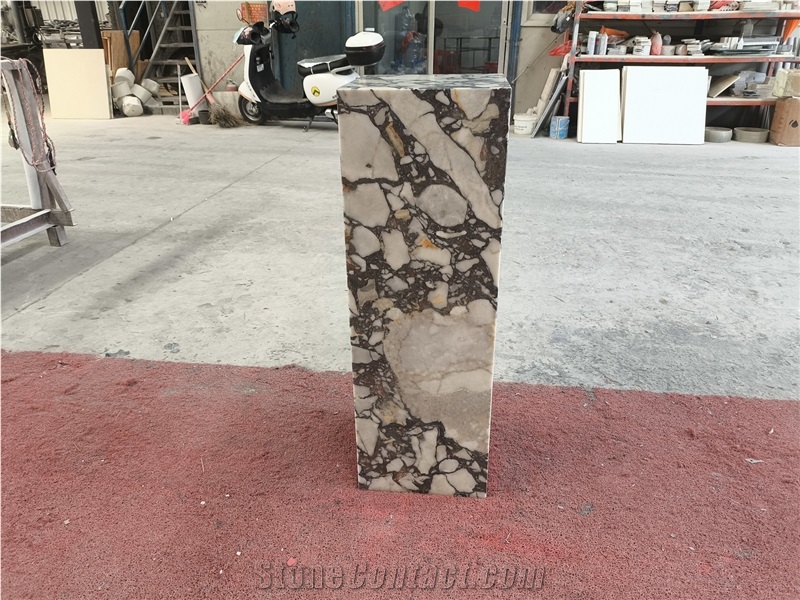 Calacatta Viola Marble Plinth Pedestal Stand