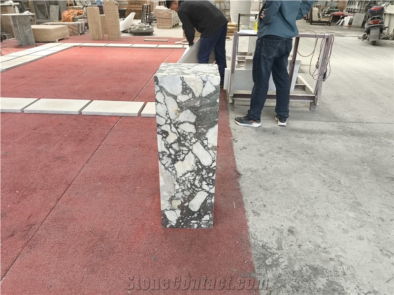 Calacatta Viola Marble Plinth Pedestal Stand