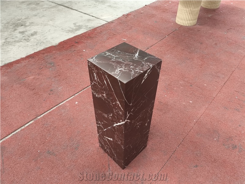 Rosa Levanto Marble Plinth Pedestal Column