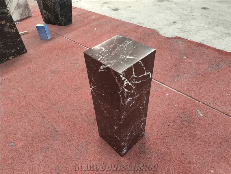 Rosa Levanto Marble Plinth Pedestal Column