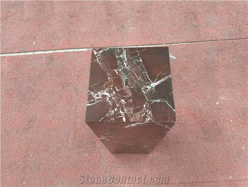 Rosa Levanto Marble Plinth Pedestal Column