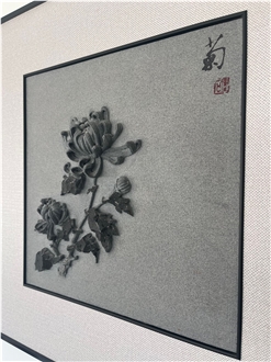 Handcarved Flower Wall Relief