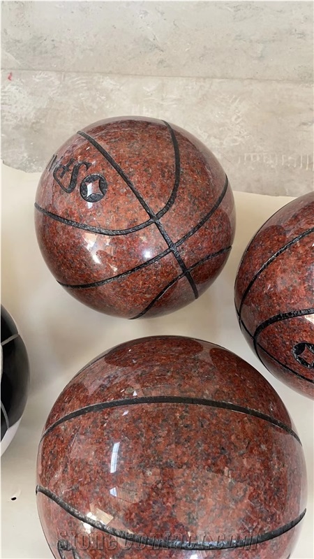 Indian Red Granite Basketball Stone Crafts