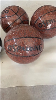 Indian Red Granite Basketball Stone Crafts