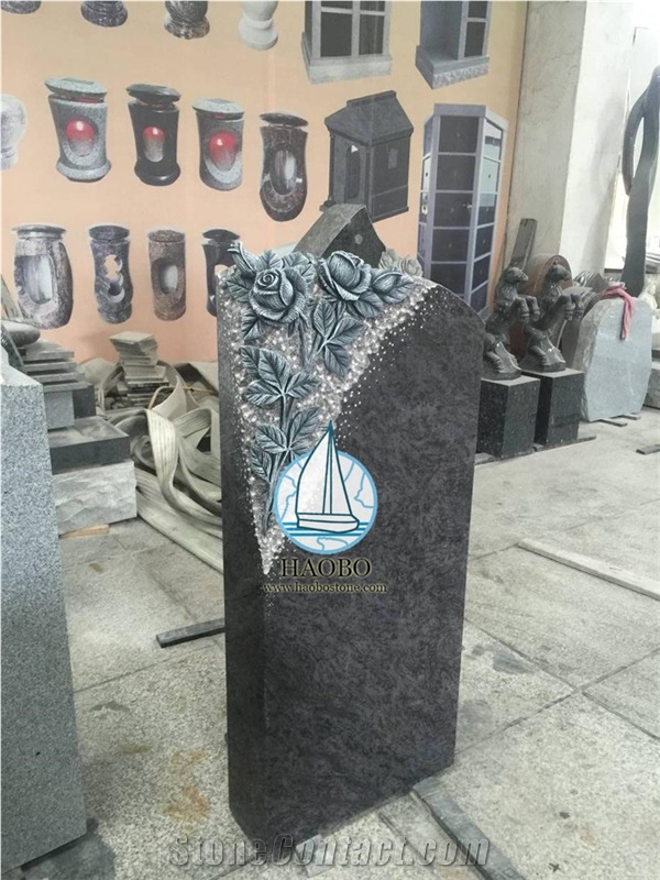 Paradiso Granite Tree Carved Headstone