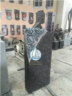 Paradiso Granite Tree Carved Headstone
