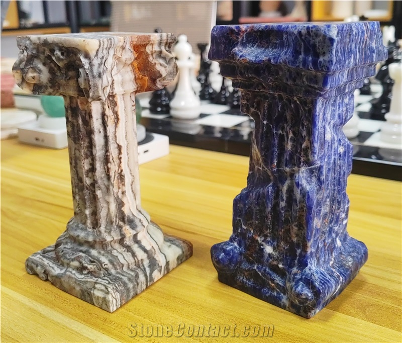 Brown Fantasy Traonyx  Roman Pillar For Candle Holder