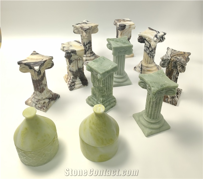 Brown Fantasy Traonyx  Roman Pillar For Candle Holder