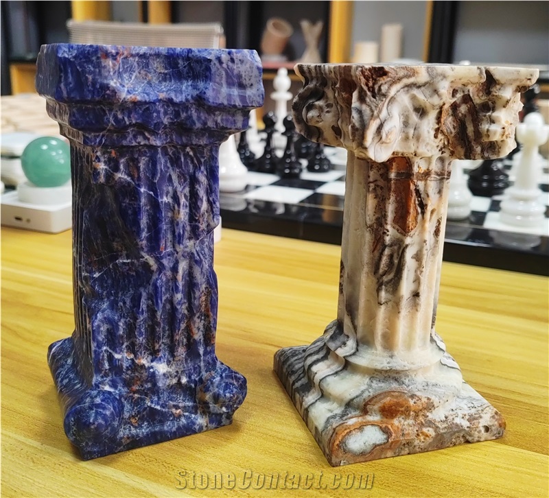Brown Fantasy Traonyx  Roman Pillar For Candle Holder