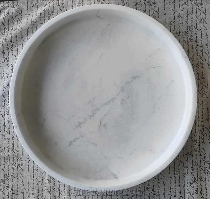Jiashi White Marble Round Bowls Home Decor Products