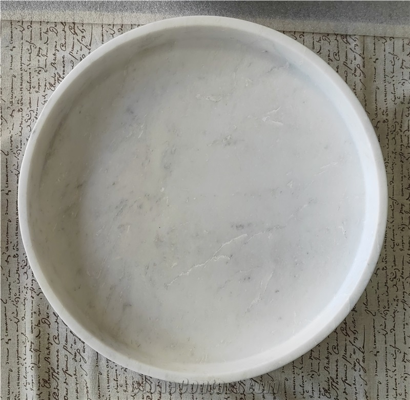 Jiashi White Marble Round Bowls Home Decor Products