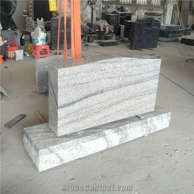 China Viscount White Granite Serp Top Upright Headstones