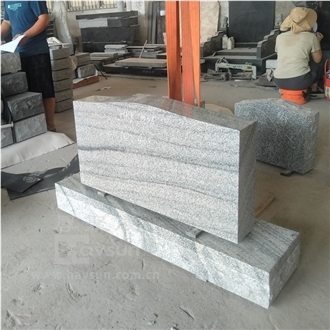 China Viscount White Granite Serp Top Upright Headstones