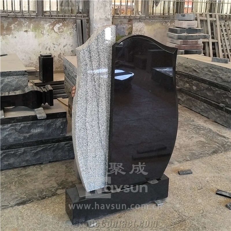 Mixed Colors Black And Grey Headstone