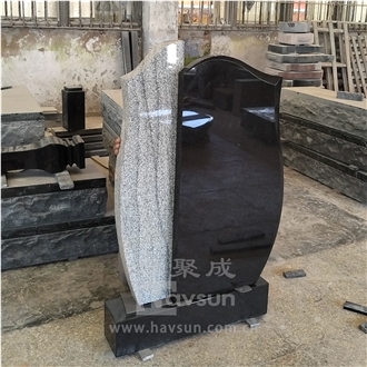 Mixed Colors Black And Grey Headstone