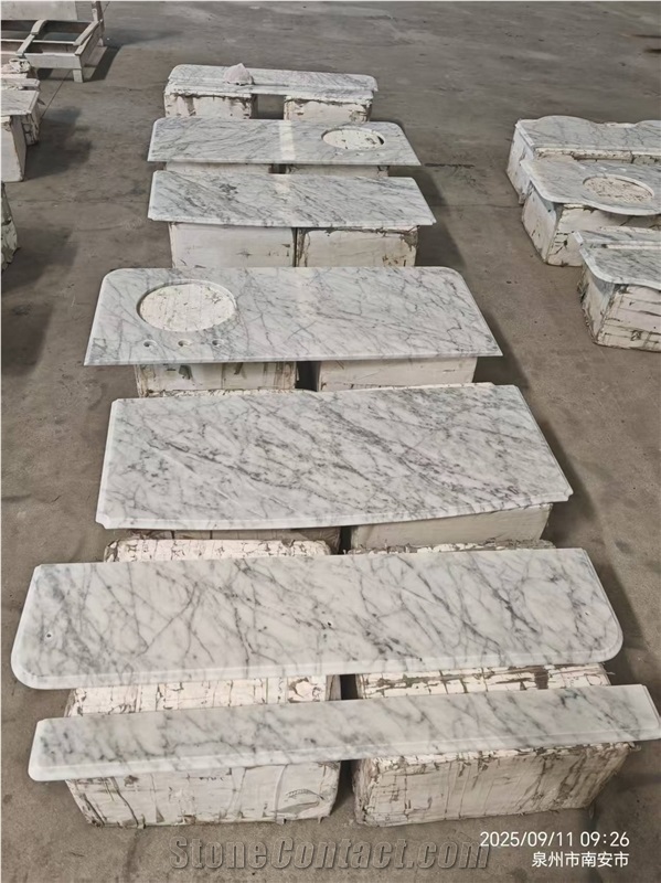 Carrara White Marble Hotel Vanity Countertop Premium Bath Top