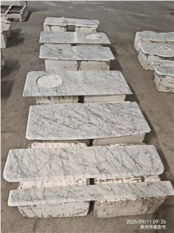 Carrara White Marble Hotel Vanity Countertop Premium Bath Top