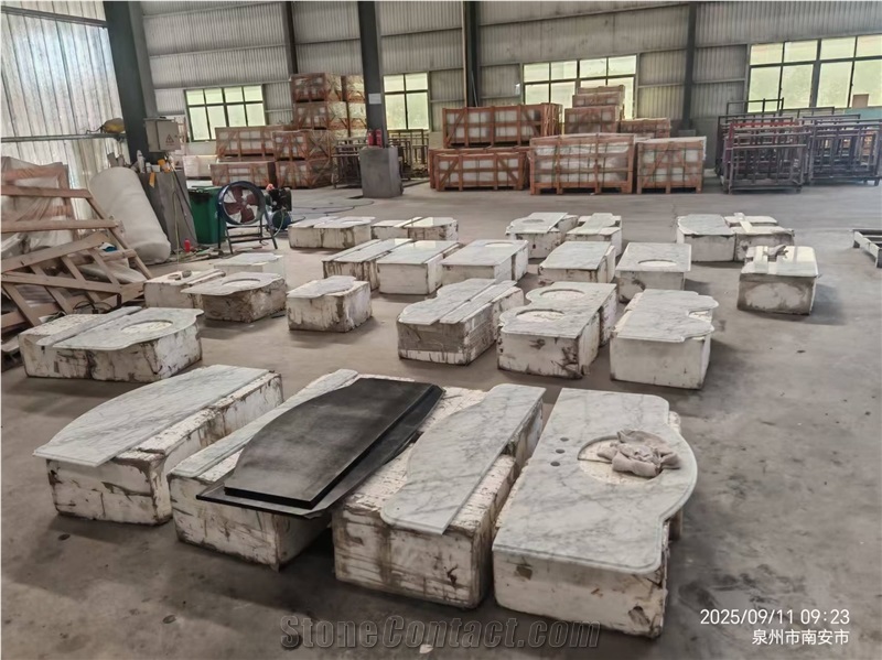 Carrara White Marble Hotel Vanity Countertop Premium Bath Top