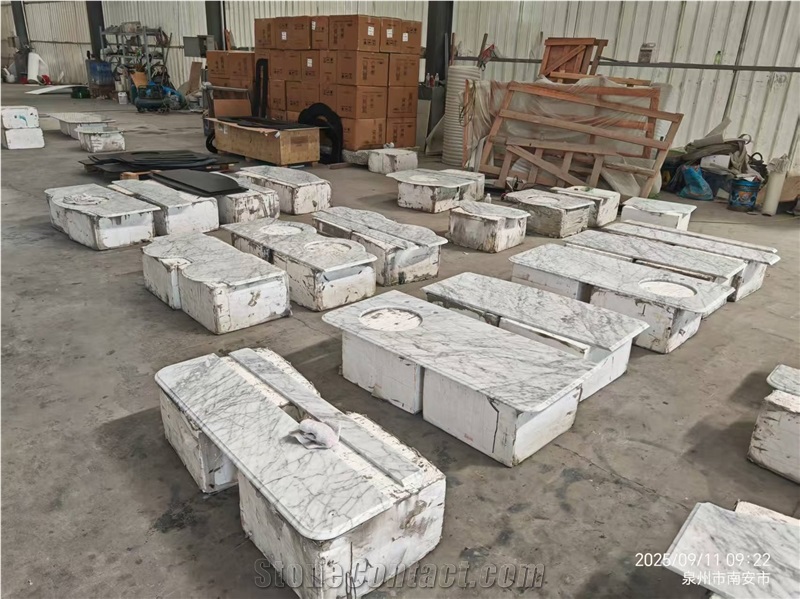Carrara White Marble Hotel Vanity Countertop Premium Bath Top